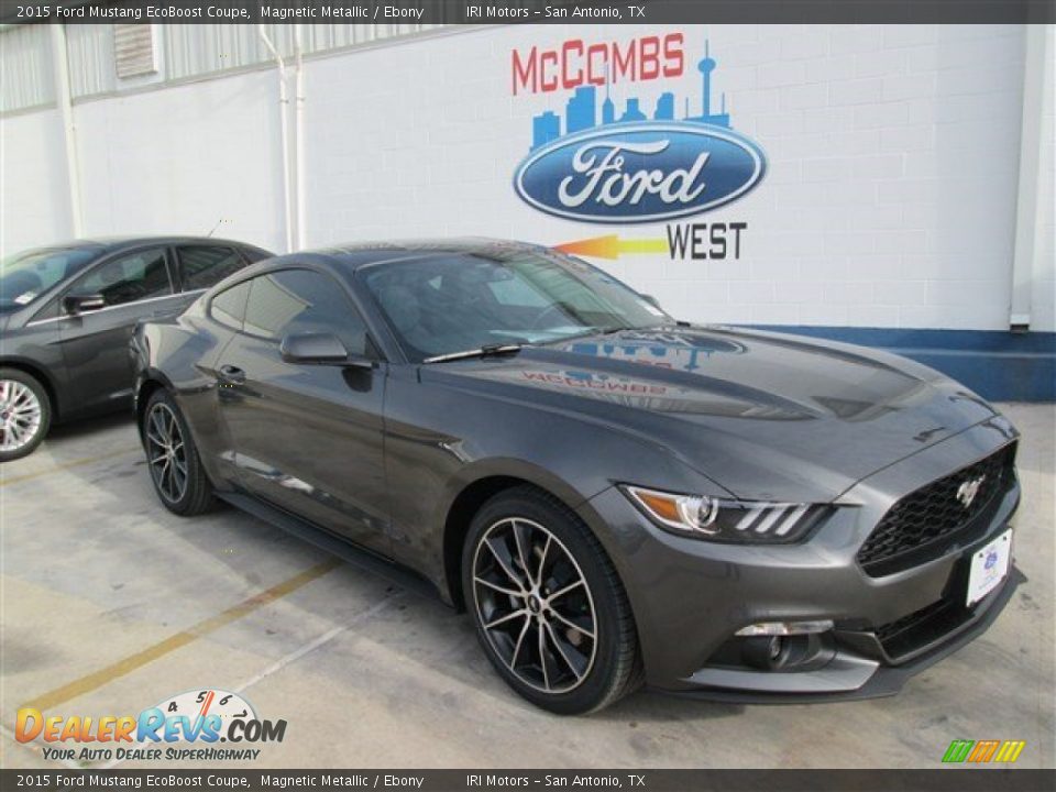 2015 Ford Mustang EcoBoost Coupe Magnetic Metallic / Ebony Photo #1