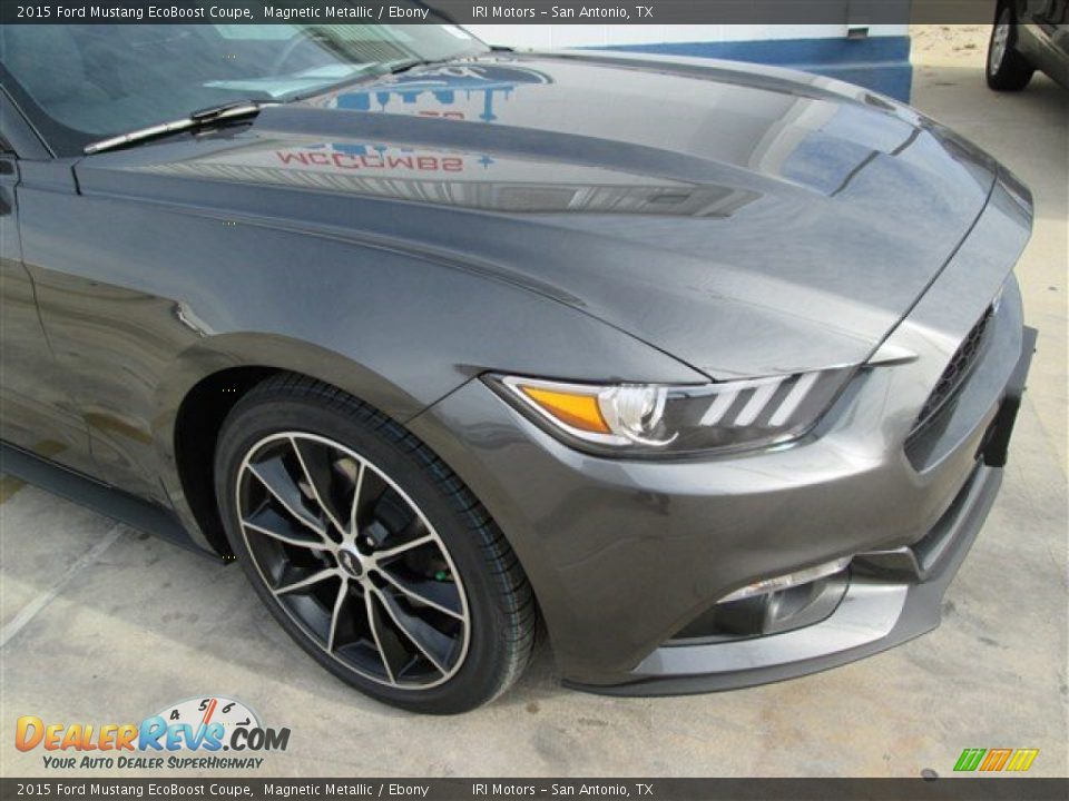 2015 Ford Mustang EcoBoost Coupe Magnetic Metallic / Ebony Photo #3