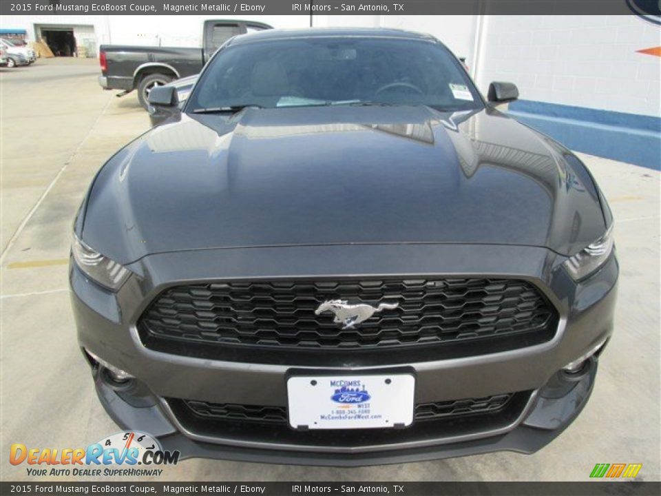2015 Ford Mustang EcoBoost Coupe Magnetic Metallic / Ebony Photo #5