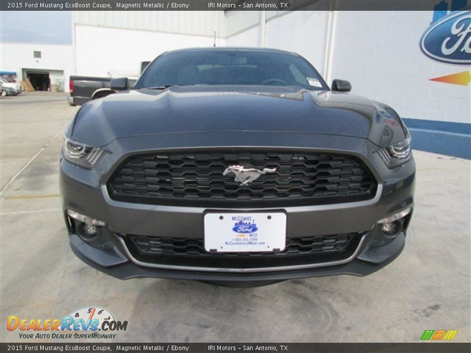 2015 Ford Mustang EcoBoost Coupe Magnetic Metallic / Ebony Photo #6