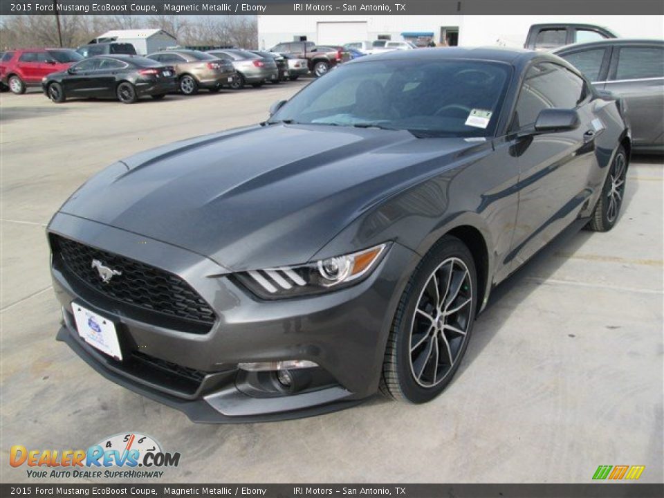 2015 Ford Mustang EcoBoost Coupe Magnetic Metallic / Ebony Photo #9