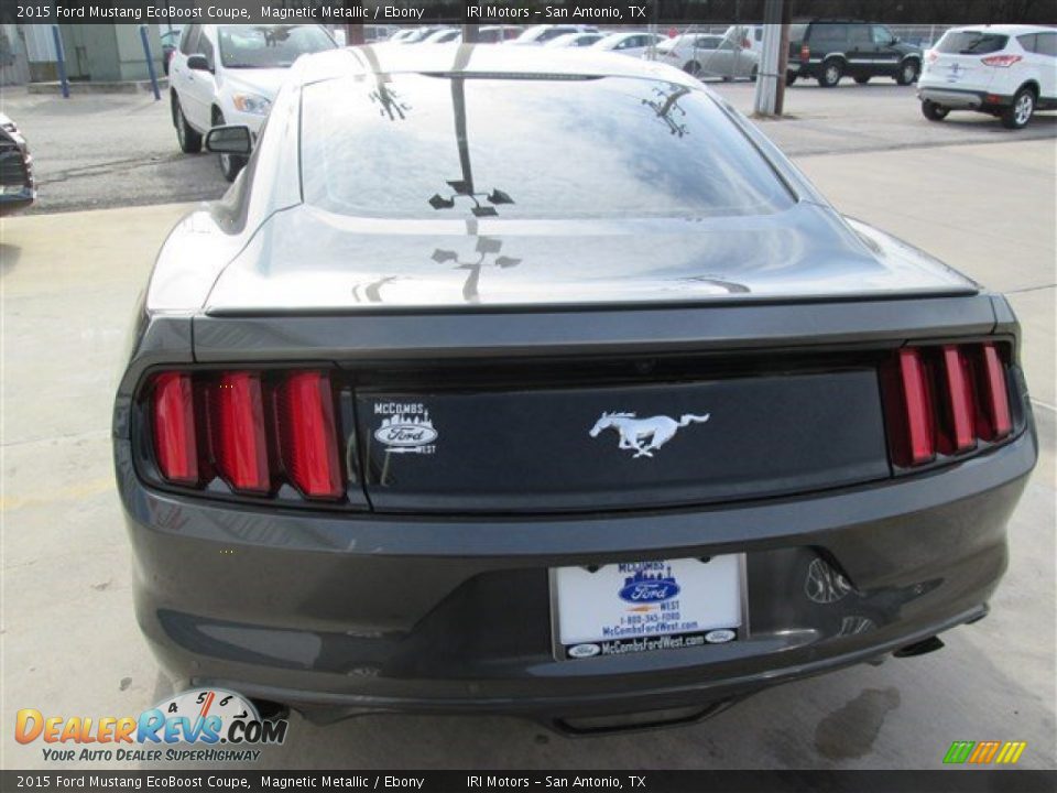 2015 Ford Mustang EcoBoost Coupe Magnetic Metallic / Ebony Photo #12