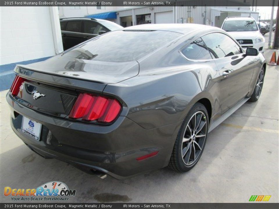2015 Ford Mustang EcoBoost Coupe Magnetic Metallic / Ebony Photo #14