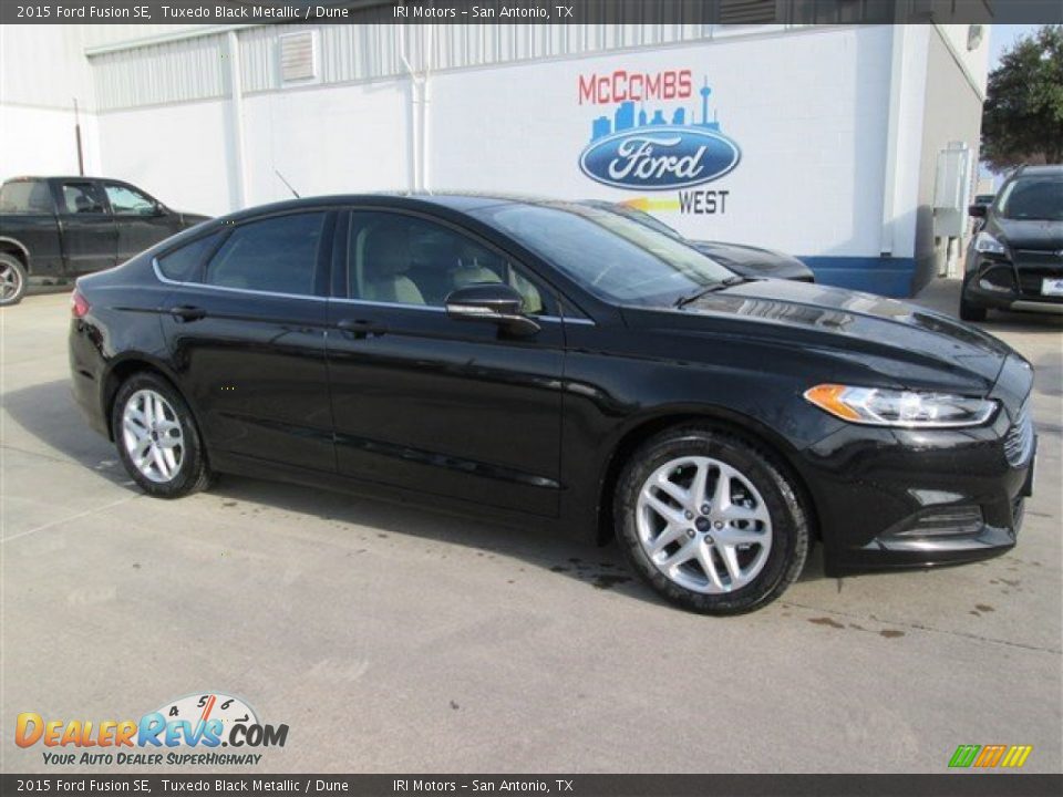 2015 Ford Fusion SE Tuxedo Black Metallic / Dune Photo #1