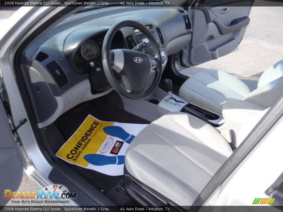 2008 Hyundai Elantra GLS Sedan QuickSilver Metallic / Gray Photo #13