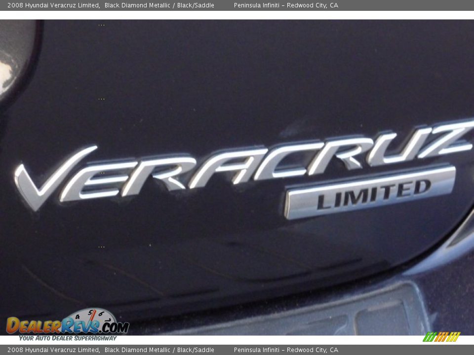 2008 Hyundai Veracruz Limited Black Diamond Metallic / Black/Saddle Photo #8