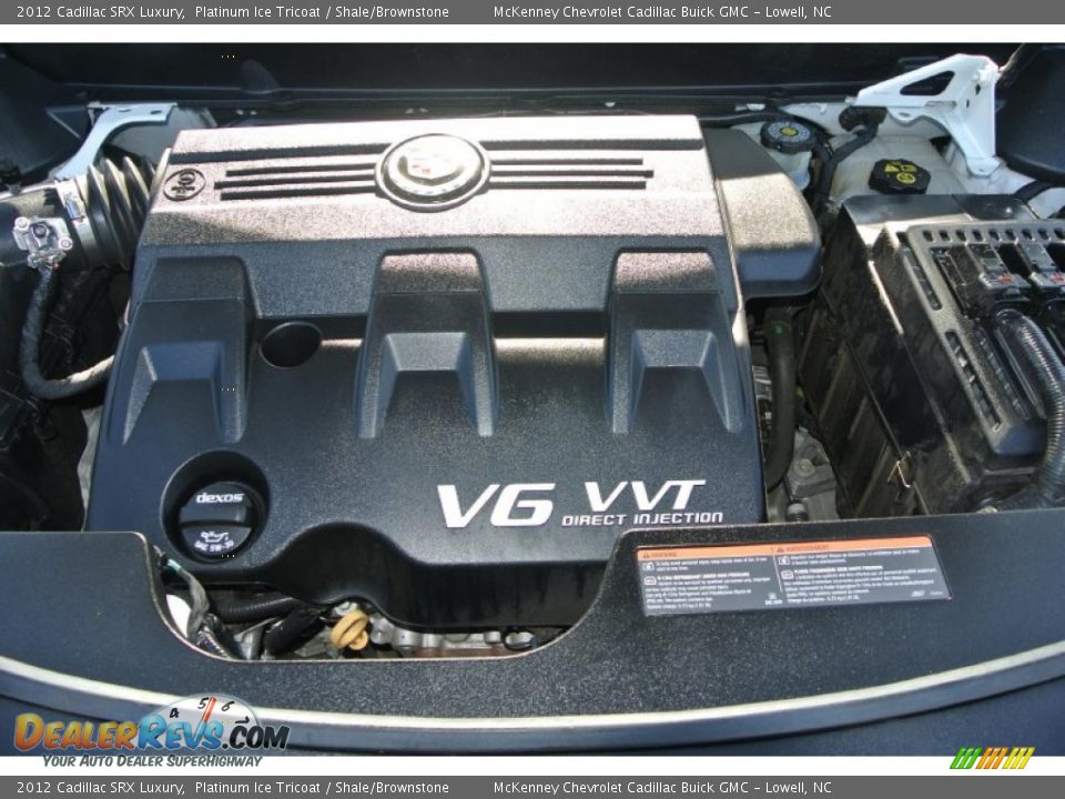 2012 Cadillac SRX Luxury Platinum Ice Tricoat / Shale/Brownstone Photo #28