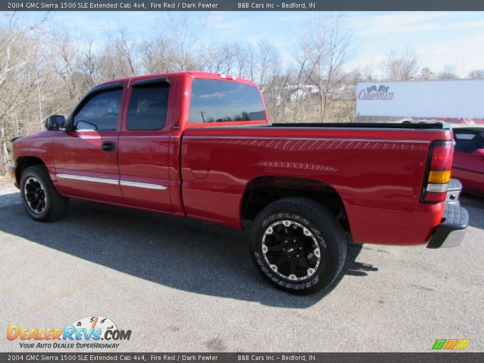 2004 GMC Sierra 1500 SLE Extended Cab 4x4 Fire Red / Dark Pewter Photo #6
