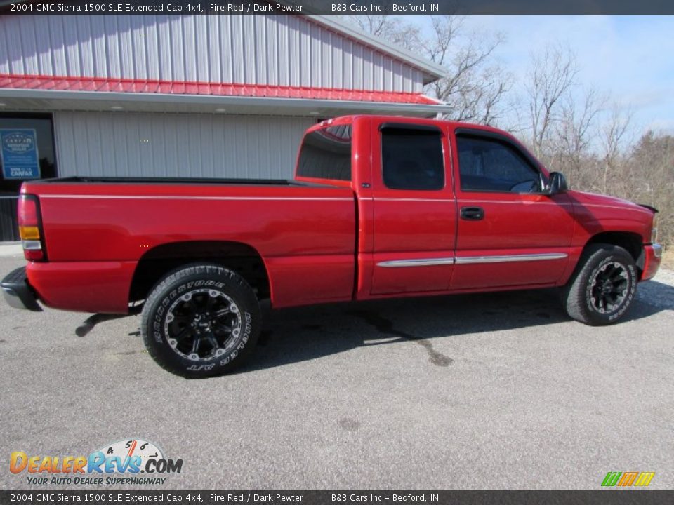 2004 GMC Sierra 1500 SLE Extended Cab 4x4 Fire Red / Dark Pewter Photo #7