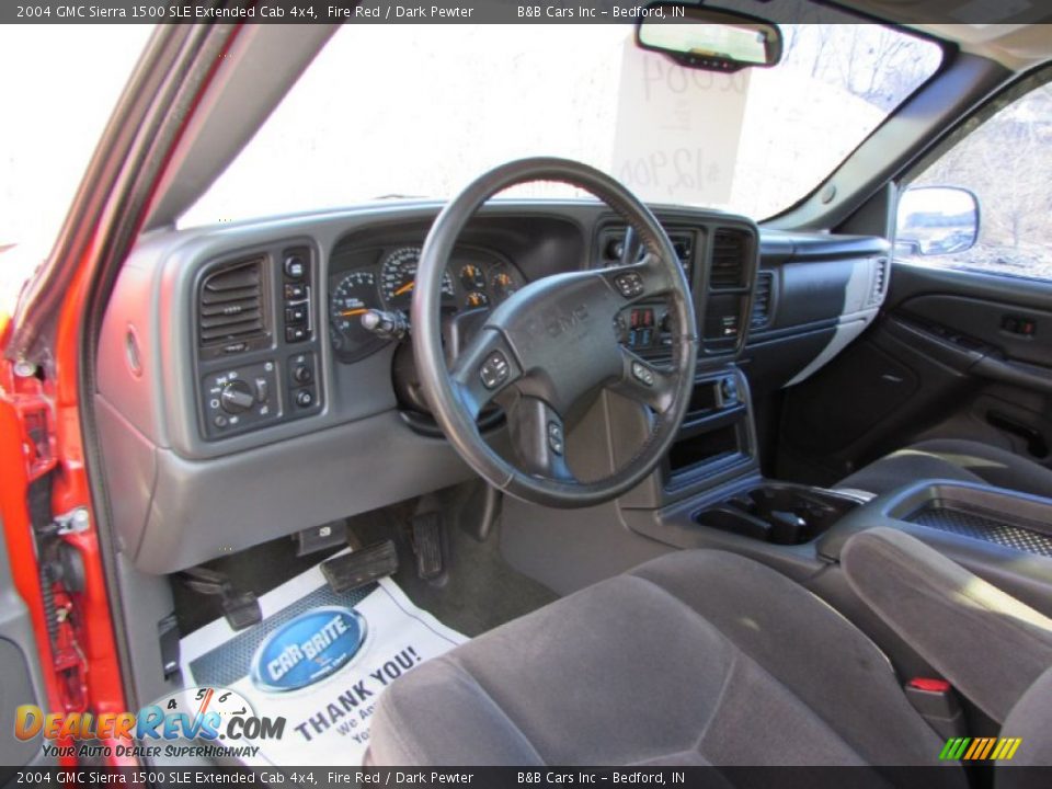 2004 GMC Sierra 1500 SLE Extended Cab 4x4 Fire Red / Dark Pewter Photo #27
