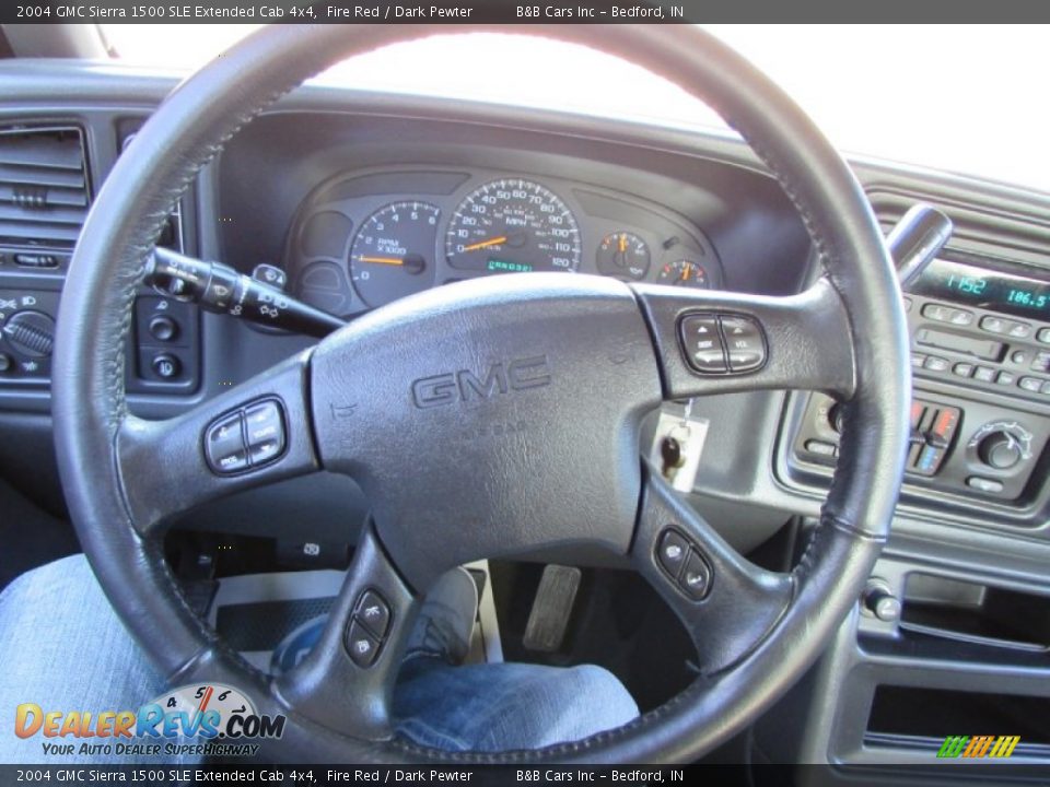 2004 GMC Sierra 1500 SLE Extended Cab 4x4 Fire Red / Dark Pewter Photo #34