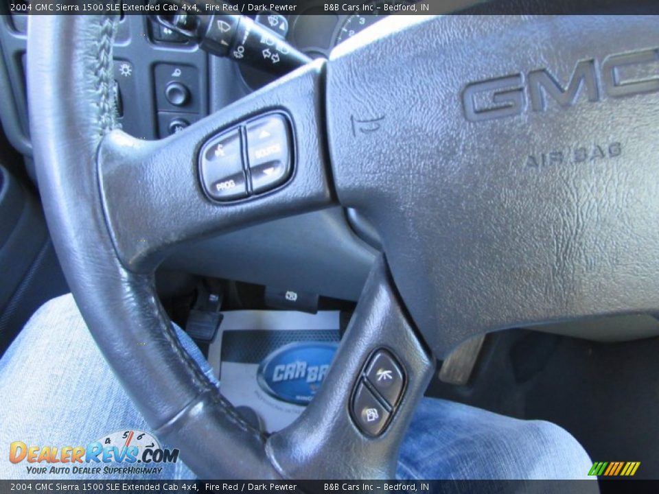 2004 GMC Sierra 1500 SLE Extended Cab 4x4 Fire Red / Dark Pewter Photo #36
