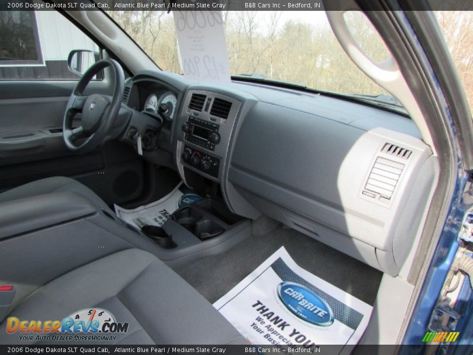 2006 Dodge Dakota SLT Quad Cab Atlantic Blue Pearl / Medium Slate Gray Photo #23