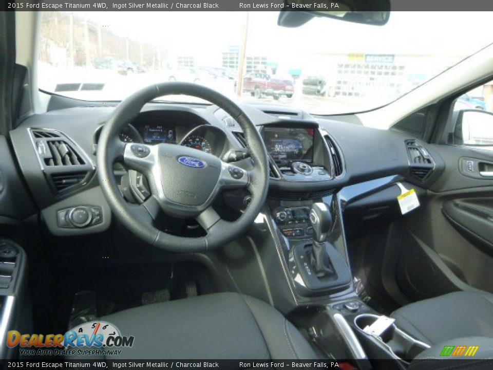 2015 Ford Escape Titanium 4WD Ingot Silver Metallic / Charcoal Black Photo #15