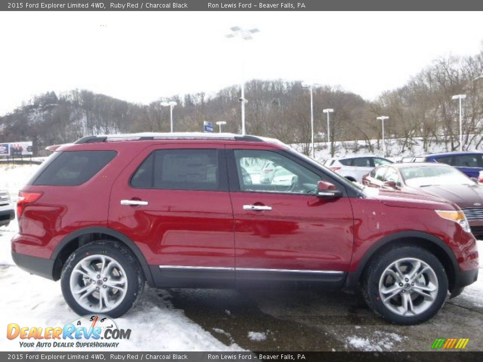 2015 Ford Explorer Limited 4WD Ruby Red / Charcoal Black Photo #1