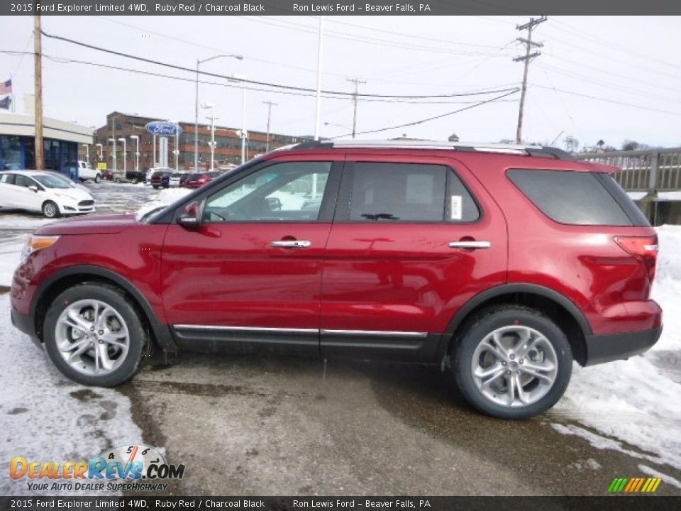 2015 Ford Explorer Limited 4WD Ruby Red / Charcoal Black Photo #5