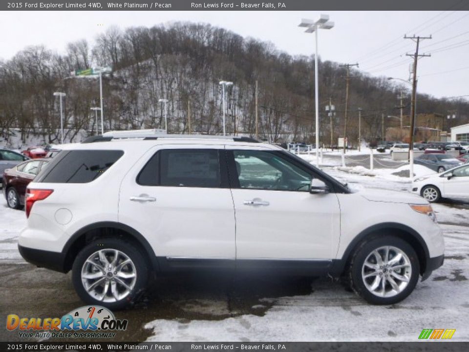 2015 Ford Explorer Limited 4WD White Platinum / Pecan Photo #1