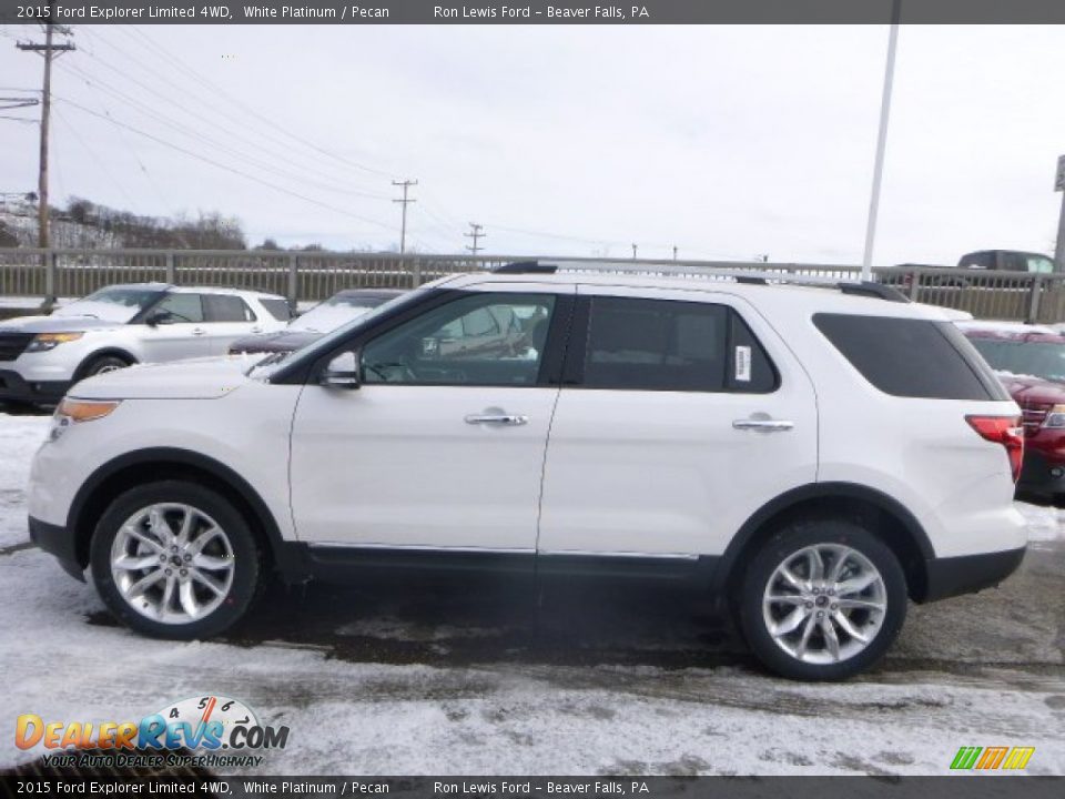 2015 Ford Explorer Limited 4WD White Platinum / Pecan Photo #5