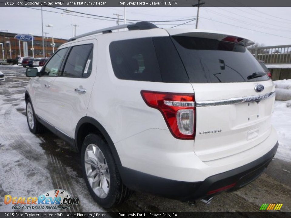 2015 Ford Explorer Limited 4WD White Platinum / Pecan Photo #6