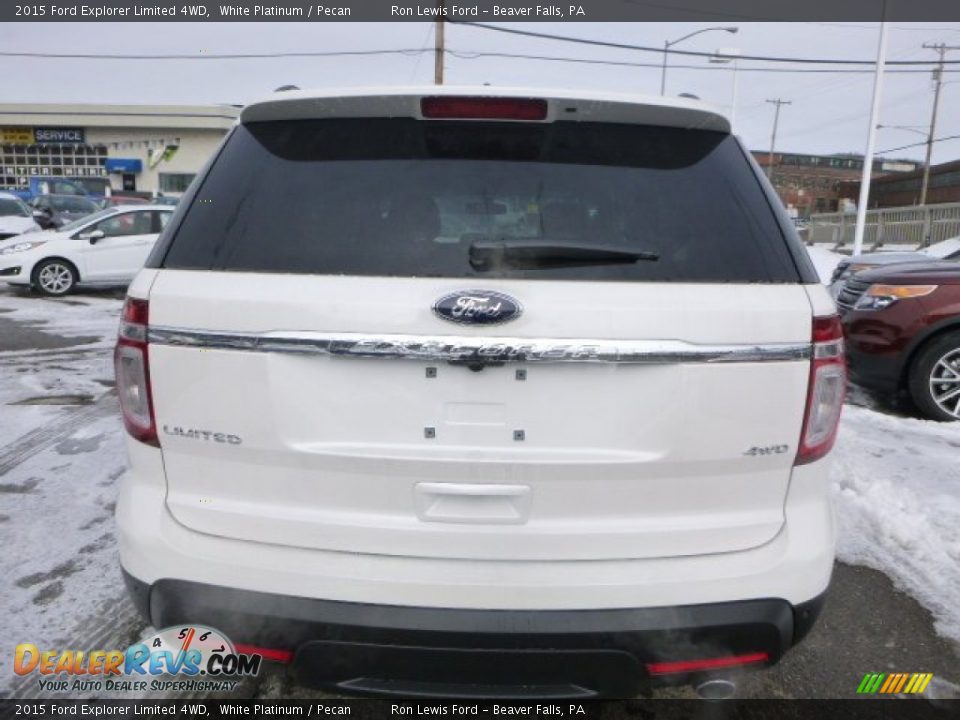 2015 Ford Explorer Limited 4WD White Platinum / Pecan Photo #7