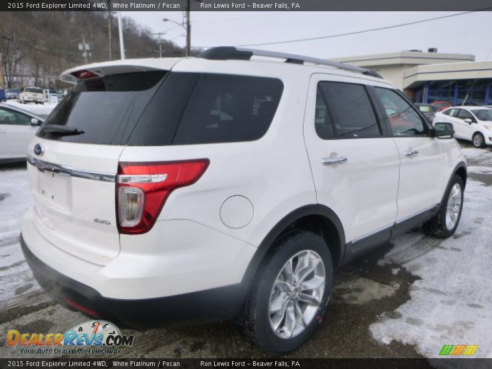 2015 Ford Explorer Limited 4WD White Platinum / Pecan Photo #8