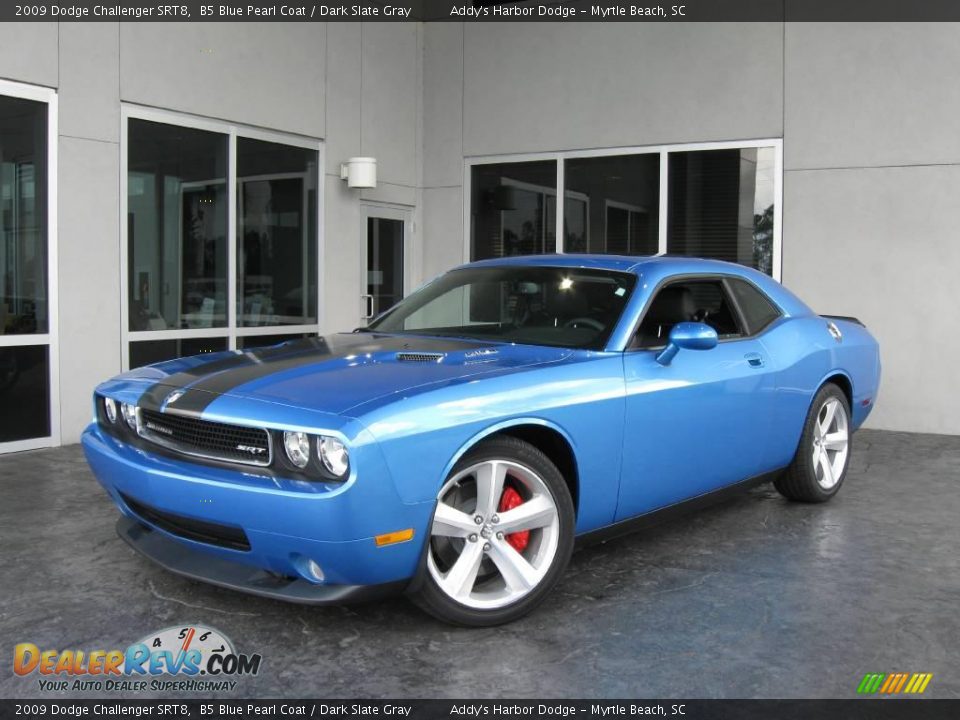 2009 Dodge Challenger SRT8 B5 Blue Pearl Coat / Dark Slate Gray Photo #2