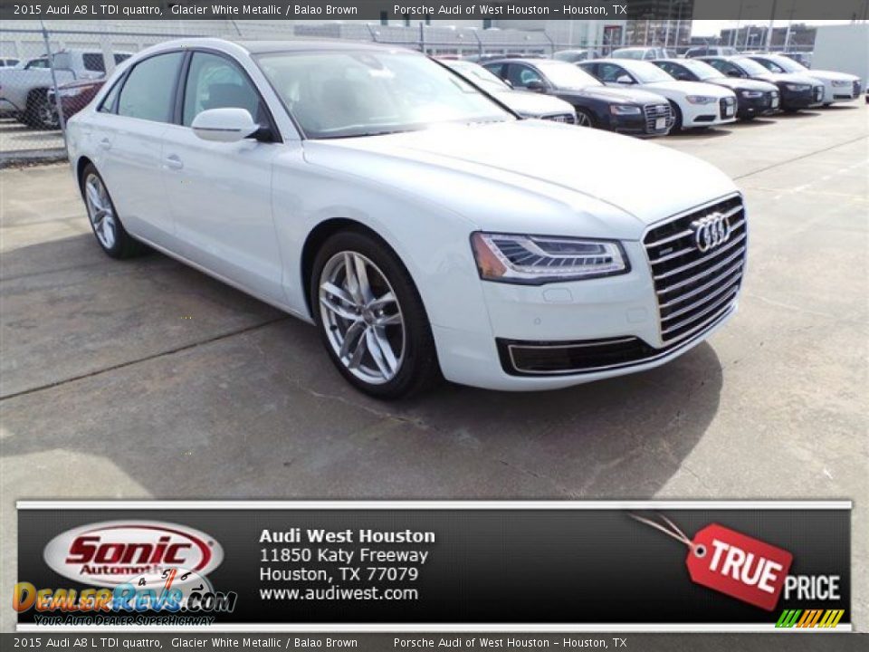 2015 Audi A8 L TDI quattro Glacier White Metallic / Balao Brown Photo #1