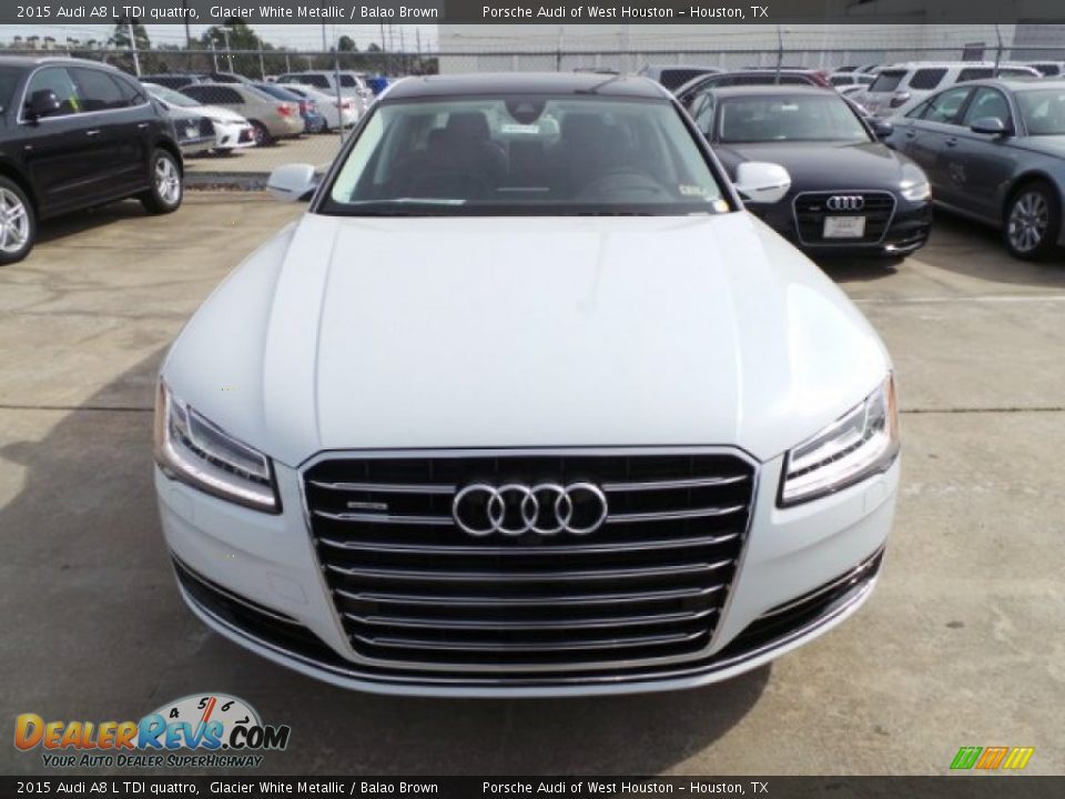 2015 Audi A8 L TDI quattro Glacier White Metallic / Balao Brown Photo #2