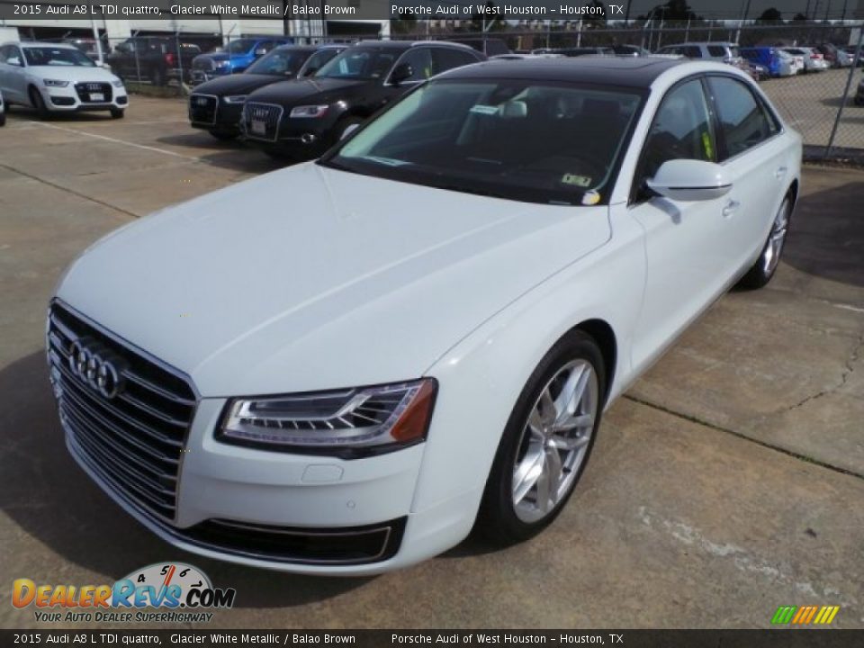 2015 Audi A8 L TDI quattro Glacier White Metallic / Balao Brown Photo #3