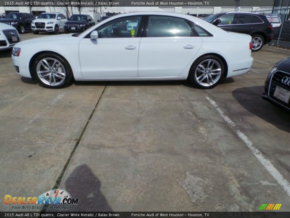 2015 Audi A8 L TDI quattro Glacier White Metallic / Balao Brown Photo #4