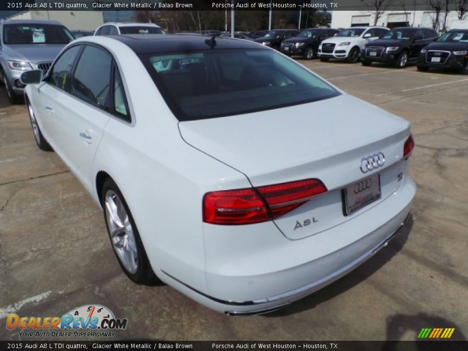 2015 Audi A8 L TDI quattro Glacier White Metallic / Balao Brown Photo #5