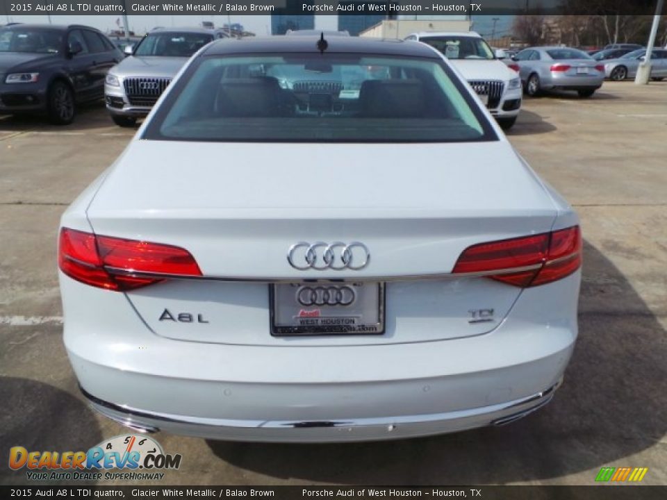 2015 Audi A8 L TDI quattro Glacier White Metallic / Balao Brown Photo #6
