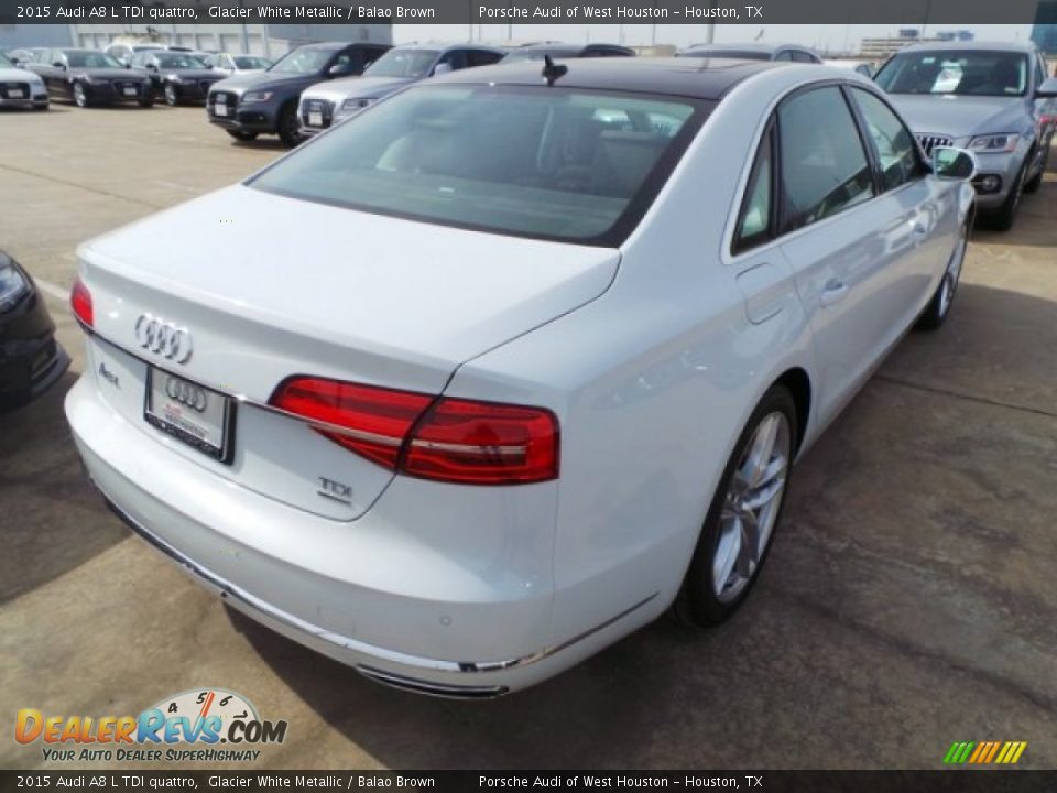2015 Audi A8 L TDI quattro Glacier White Metallic / Balao Brown Photo #7