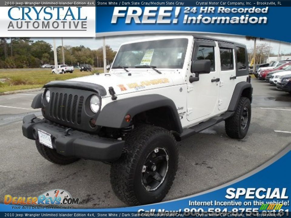 2010 Jeep Wrangler Unlimited Islander Edition 4x4 Stone White / Dark Slate Gray/Medium Slate Gray Photo #1
