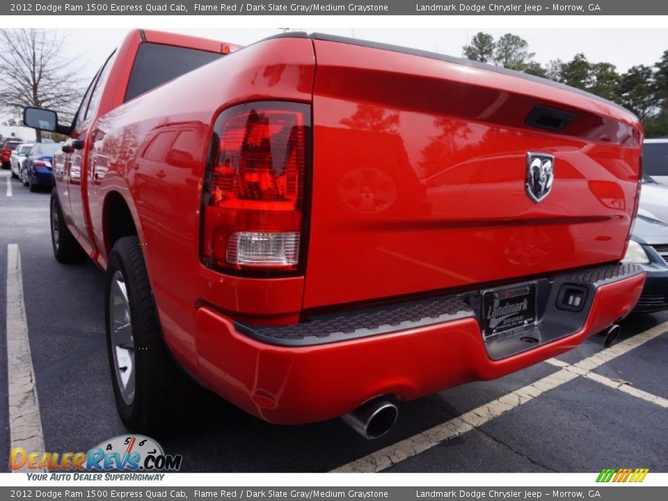 2012 Dodge Ram 1500 Express Quad Cab Flame Red / Dark Slate Gray/Medium Graystone Photo #2