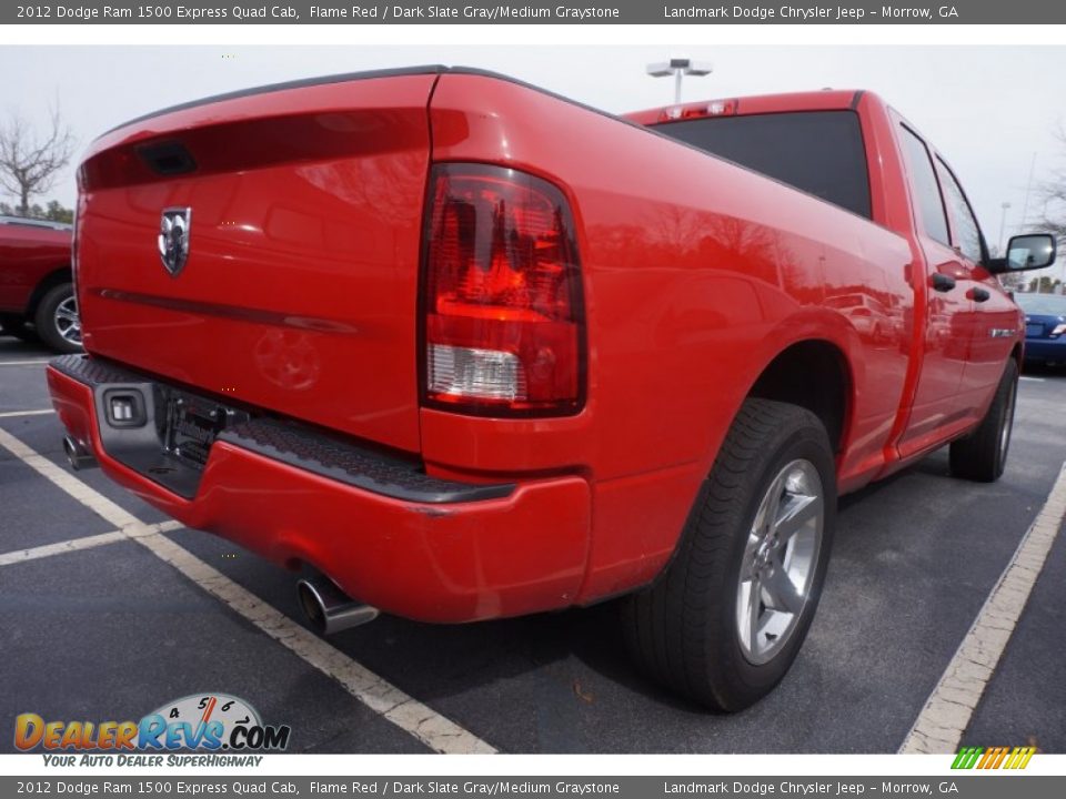 2012 Dodge Ram 1500 Express Quad Cab Flame Red / Dark Slate Gray/Medium Graystone Photo #3