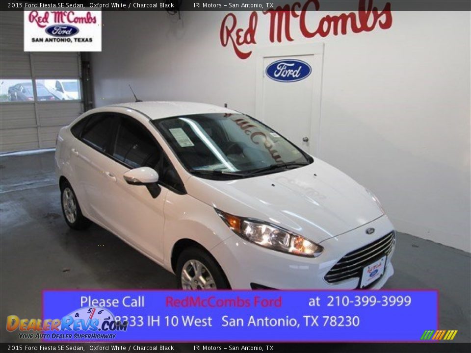 2015 Ford Fiesta SE Sedan Oxford White / Charcoal Black Photo #1