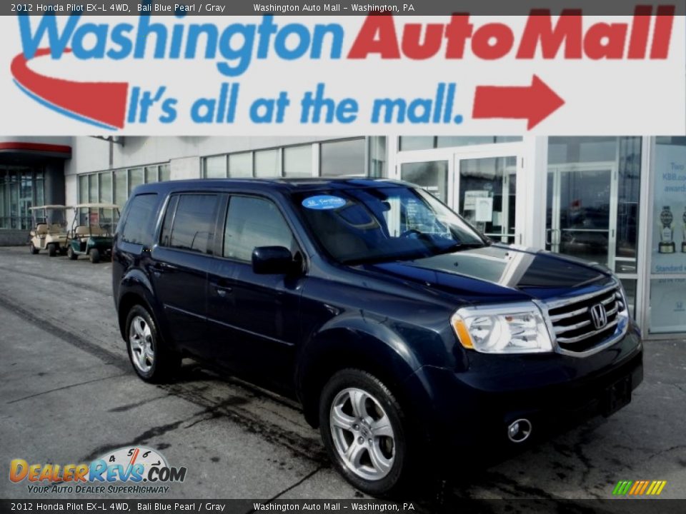 2012 Honda Pilot EX-L 4WD Bali Blue Pearl / Gray Photo #1