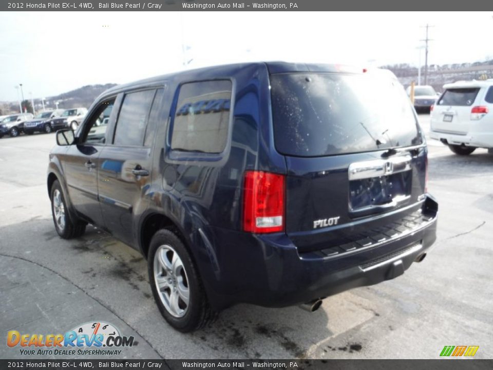 2012 Honda Pilot EX-L 4WD Bali Blue Pearl / Gray Photo #7