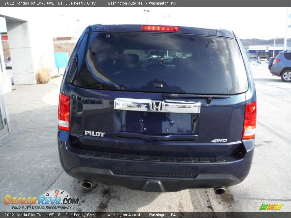 2012 Honda Pilot EX-L 4WD Bali Blue Pearl / Gray Photo #8