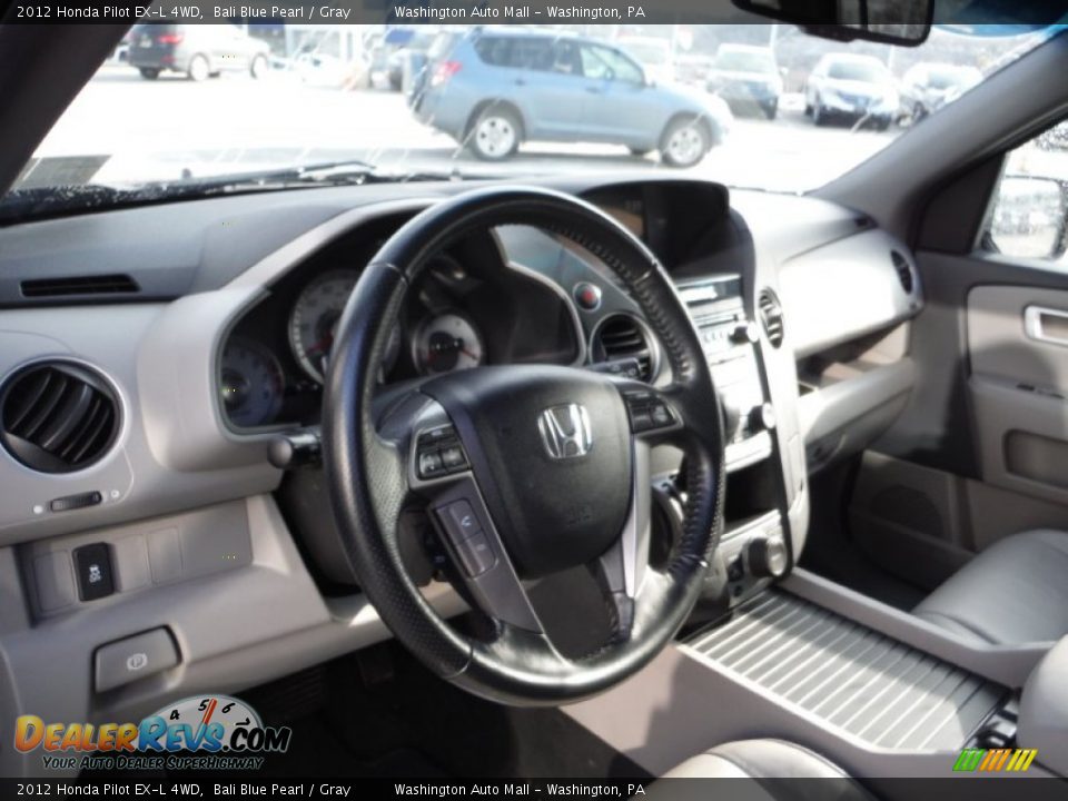 2012 Honda Pilot EX-L 4WD Bali Blue Pearl / Gray Photo #11
