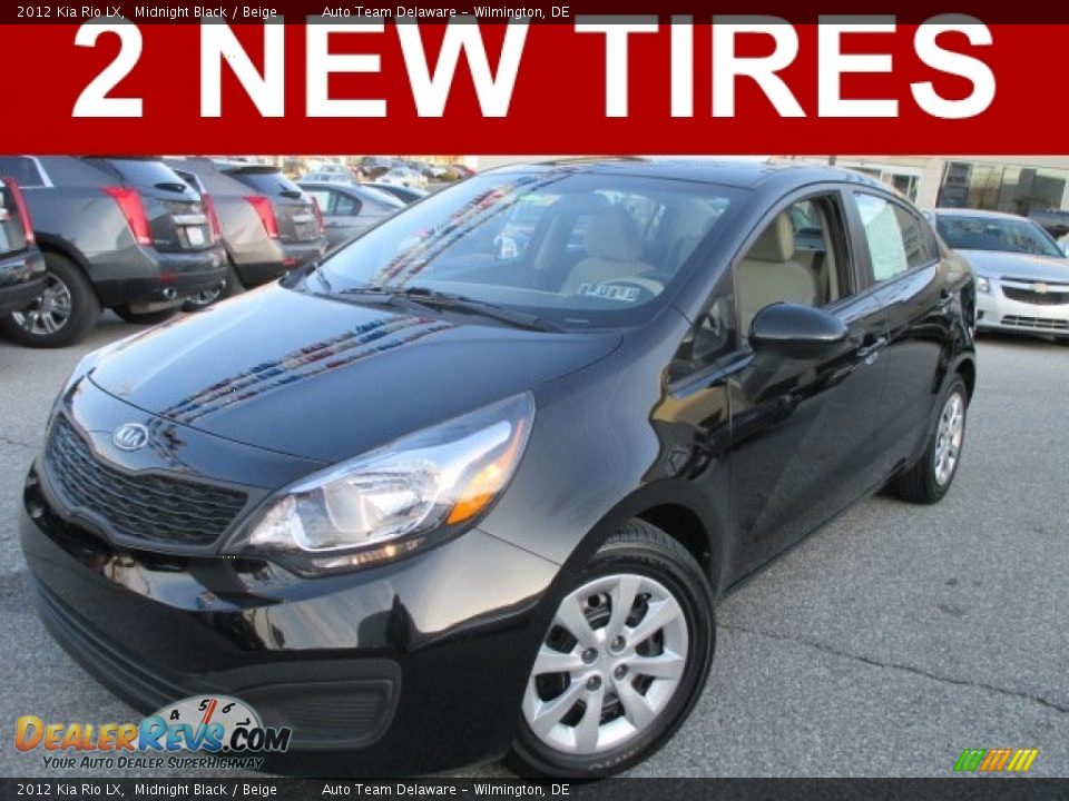 2012 Kia Rio LX Midnight Black / Beige Photo #1