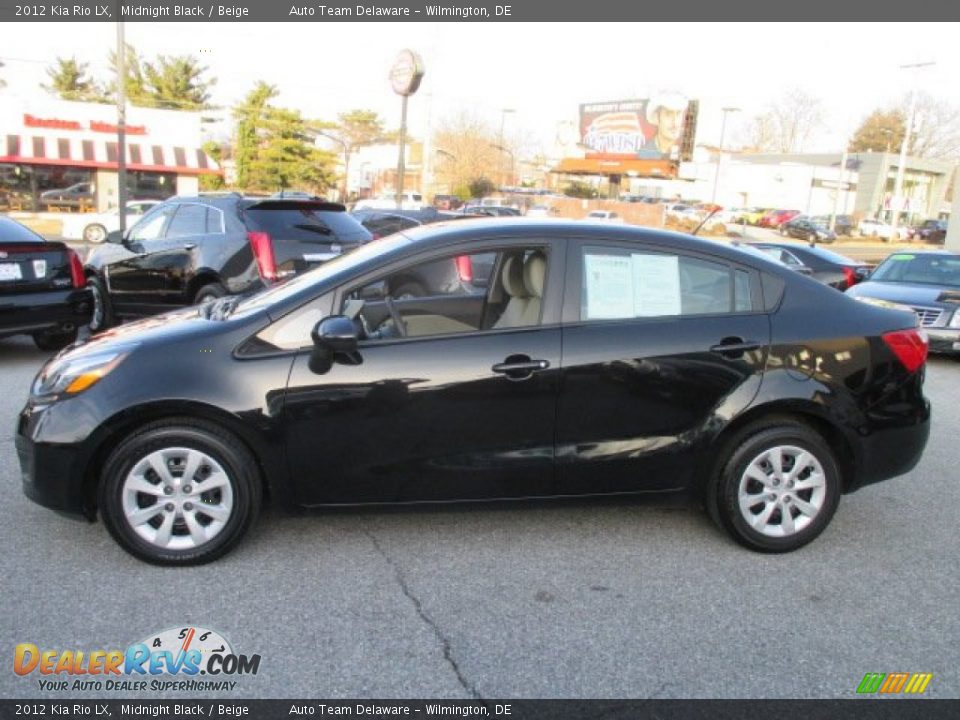 2012 Kia Rio LX Midnight Black / Beige Photo #3