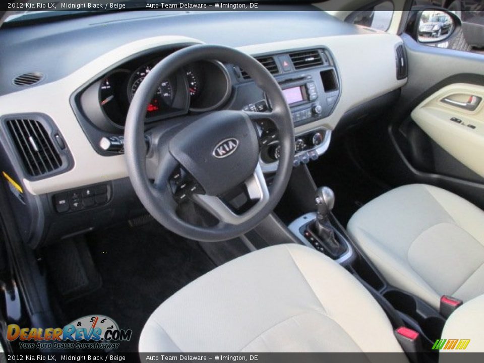 2012 Kia Rio LX Midnight Black / Beige Photo #11