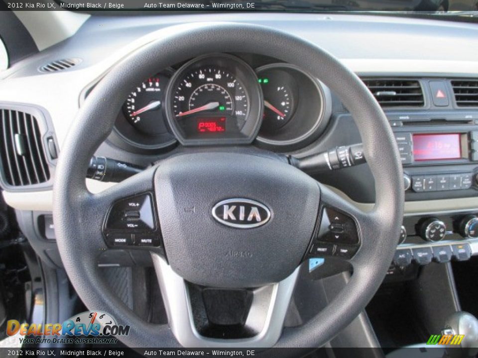 2012 Kia Rio LX Midnight Black / Beige Photo #12