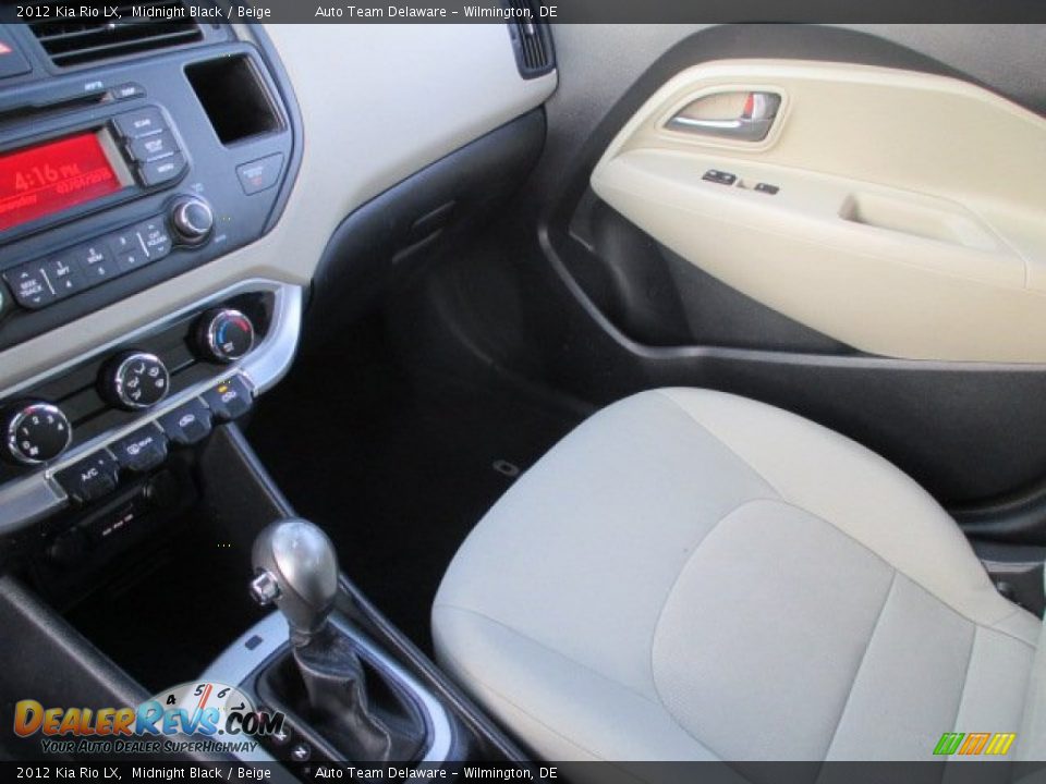 2012 Kia Rio LX Midnight Black / Beige Photo #16