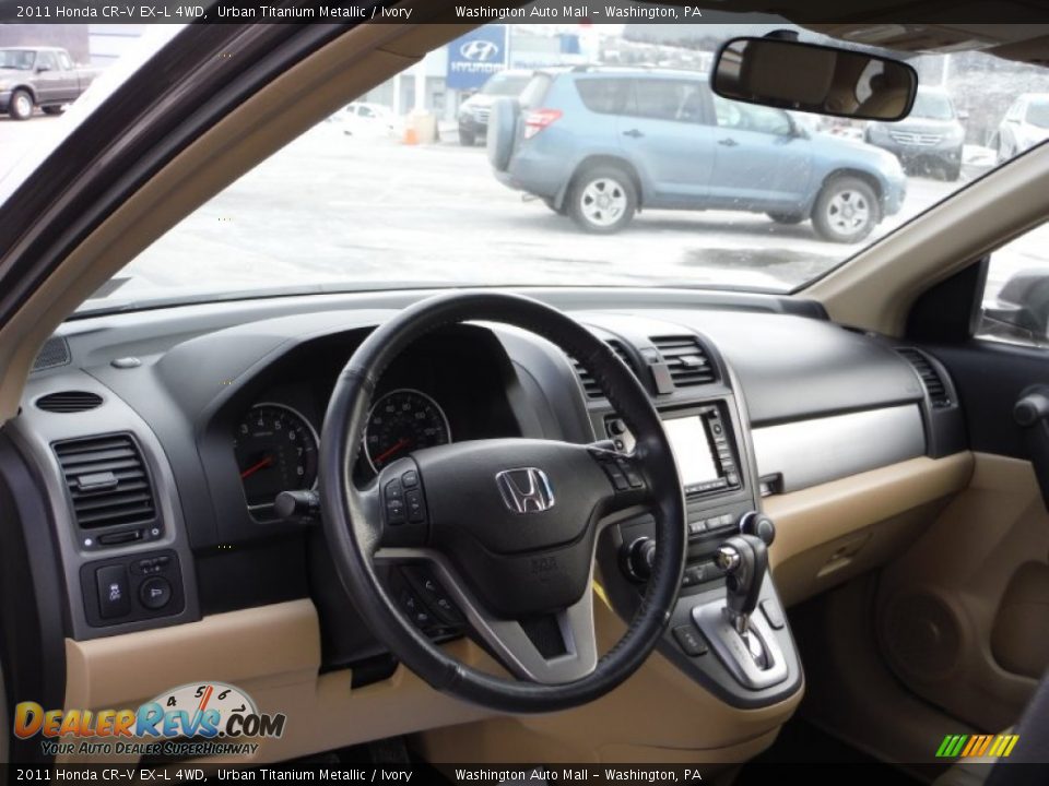 2011 Honda CR-V EX-L 4WD Urban Titanium Metallic / Ivory Photo #10