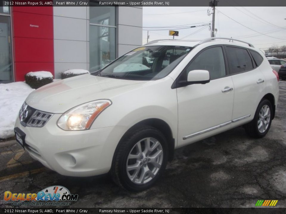 2012 Nissan Rogue SL AWD Pearl White / Gray Photo #1