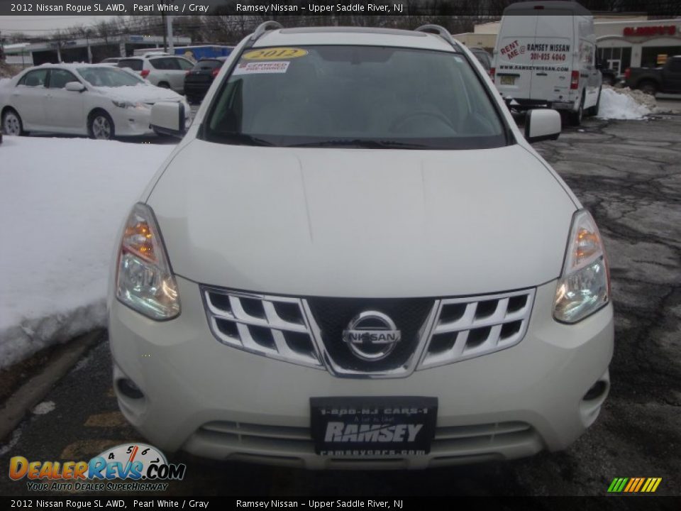 2012 Nissan Rogue SL AWD Pearl White / Gray Photo #2