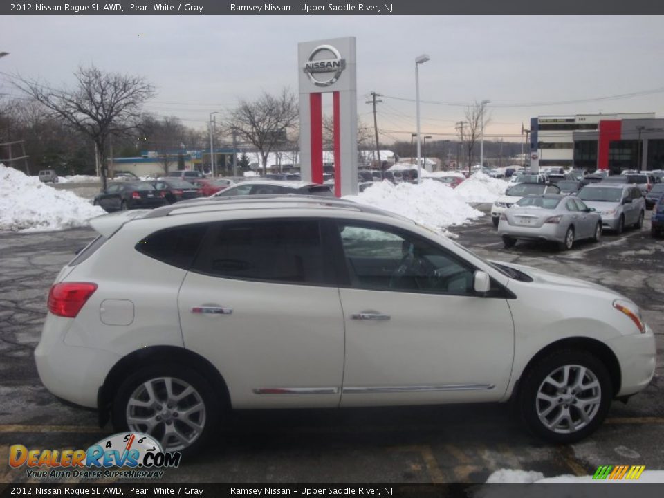 2012 Nissan Rogue SL AWD Pearl White / Gray Photo #4